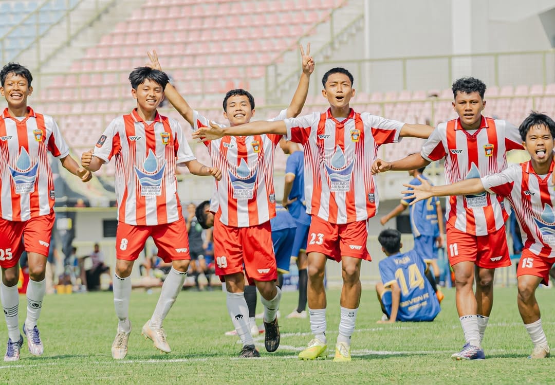 Pemain PSP U-17 saat selebrasi gol ke gawang Seven FC U-17 (Foto: Fadel Muhammad)